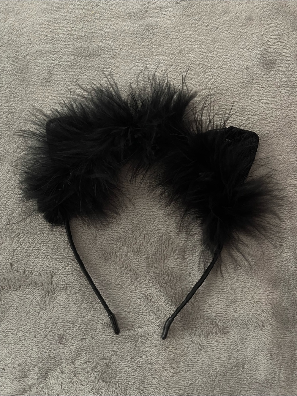 Halloween Spirit Black Feather Cat Ear Headband